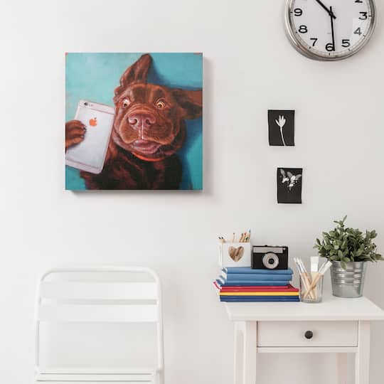 Empire Art Direct 18" x 18" Dog Selfie Canvas Wall Art